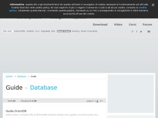 Screenshot sito: Guide Database