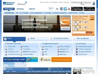 Screenshot sito: Aeroporti di Roma