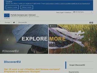 Screenshot sito: DiscoverEU