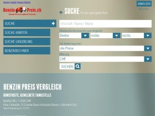 Screenshot sito: Carburanti.ch