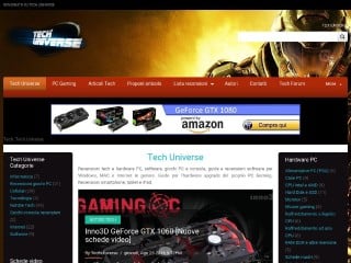 Screenshot sito: Tech Universe
