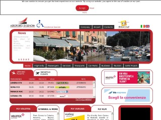 Screenshot sito: Aeroporto di Genova