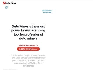 Screenshot sito: Data Miner