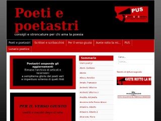 Screenshot sito: Poeti e poetastri