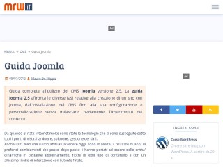 Screenshot sito: MrrWebmaster Guida Joomla 2.5