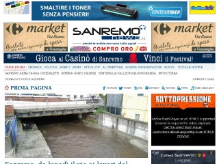 Screenshot sito: Sanremo News