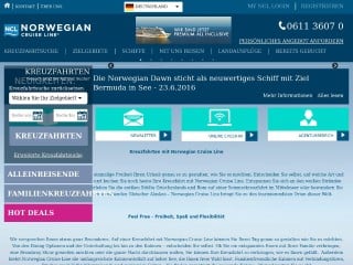 Screenshot sito: Norvegian Cruise Line