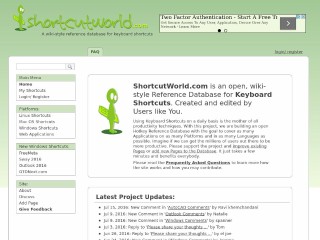 Screenshot sito: ShortcutWorld