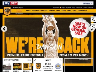 Screenshot sito: Hull City