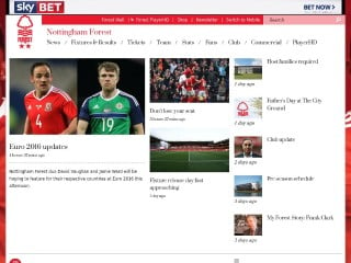 Screenshot sito: Nottingham Forest