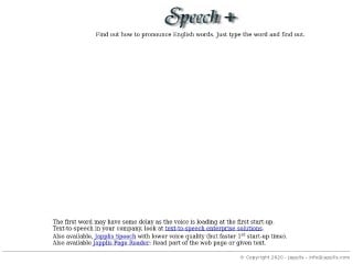Screenshot sito: Speech