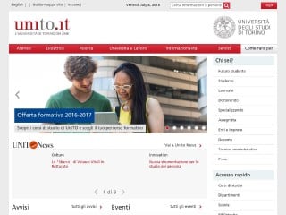 Screenshot sito: Università degli Studi di Torino