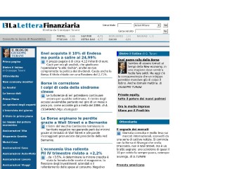 Screenshot sito: La Lettera Finanziaria