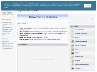 Screenshot sito: Ufopedia.it