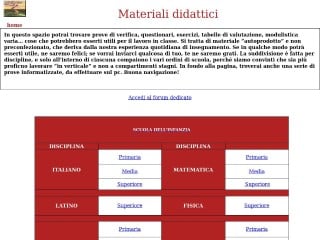 Screenshot sito: Materiali didattici