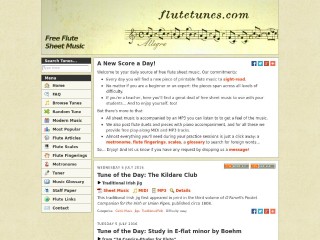 Screenshot sito: FluteTunes