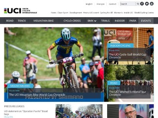 Screenshot sito: Unione Ciclistica Internazionale