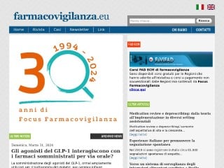 Screenshot sito: Farmaco Vigilanza