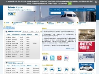 Screenshot sito: Aeroporto di Trieste