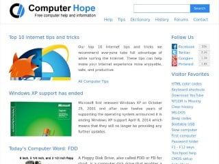 Screenshot sito: Computer Hope