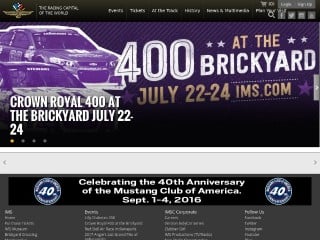 Screenshot sito: Indianapolis motor speedway