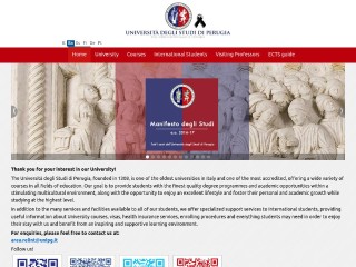Screenshot sito: Università degli Studi di Perugia