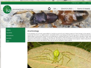 Screenshot sito: The Arachnology Homepage