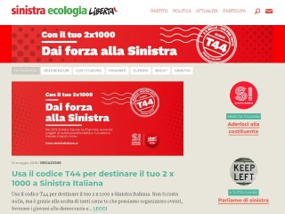 Screenshot sito: Sinistra Ecologia Libertà