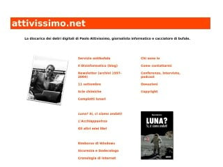 Screenshot sito: Attivissimo.net