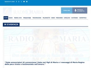 Screenshot sito: Radio Maria
