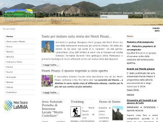 Screenshot sito: Monti Pisani