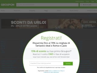 Screenshot sito: Groupon Italia