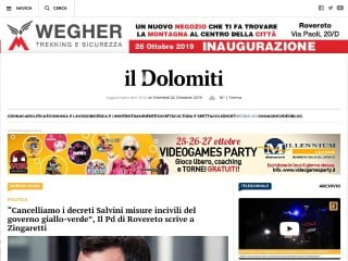 Screenshot sito: Il Dolomiti