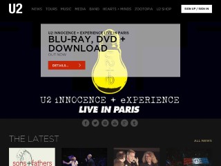 Screenshot sito: U2