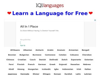 Screenshot sito: 101languages.net