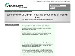 Screenshot sito: Dlldump.com