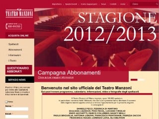 Screenshot sito: Teatro Manzoni