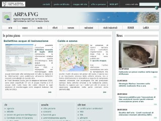 Screenshot sito: Arpa.fvg.it