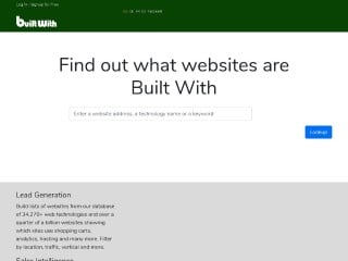 Screenshot sito: BuiltWith.com