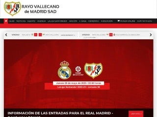 Screenshot sito: Rayo Vallecano