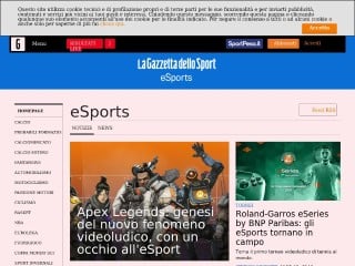 Screenshot sito: Gazzetta.it eSports
