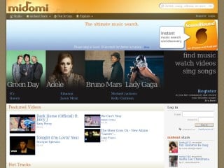 Screenshot sito: Midomi.com