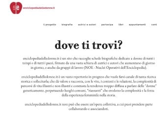 Screenshot sito: Enciclopedia delle Donne