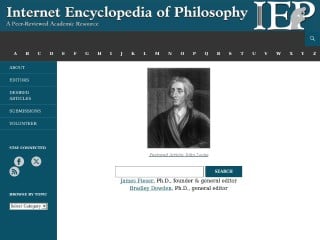Screenshot sito: Internet Encyclopedia of Philosophy