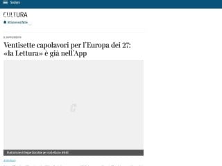Screenshot sito: Corriere Cultura