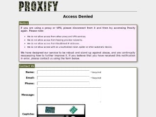 Screenshot sito: Proxify