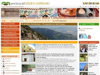 Screenshot sito: Provincia del Medio Campidano