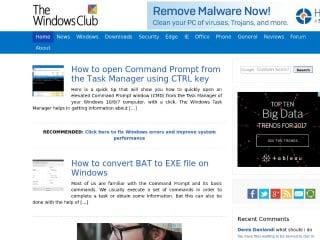Screenshot sito: The Windows Club