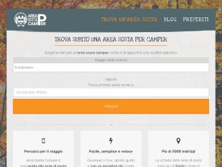 Screenshot sito: Area Sosta Camper