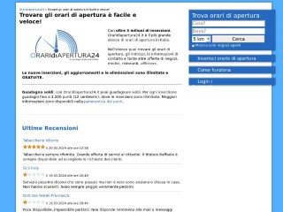 Screenshot sito: Oraridiapertura24.it
